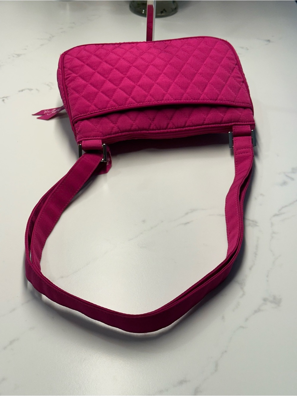 🌹 Vera Bradley Little Hipster Vibrant Fuchsia Quilted Crossbody Bag - Picture 7 of 11
